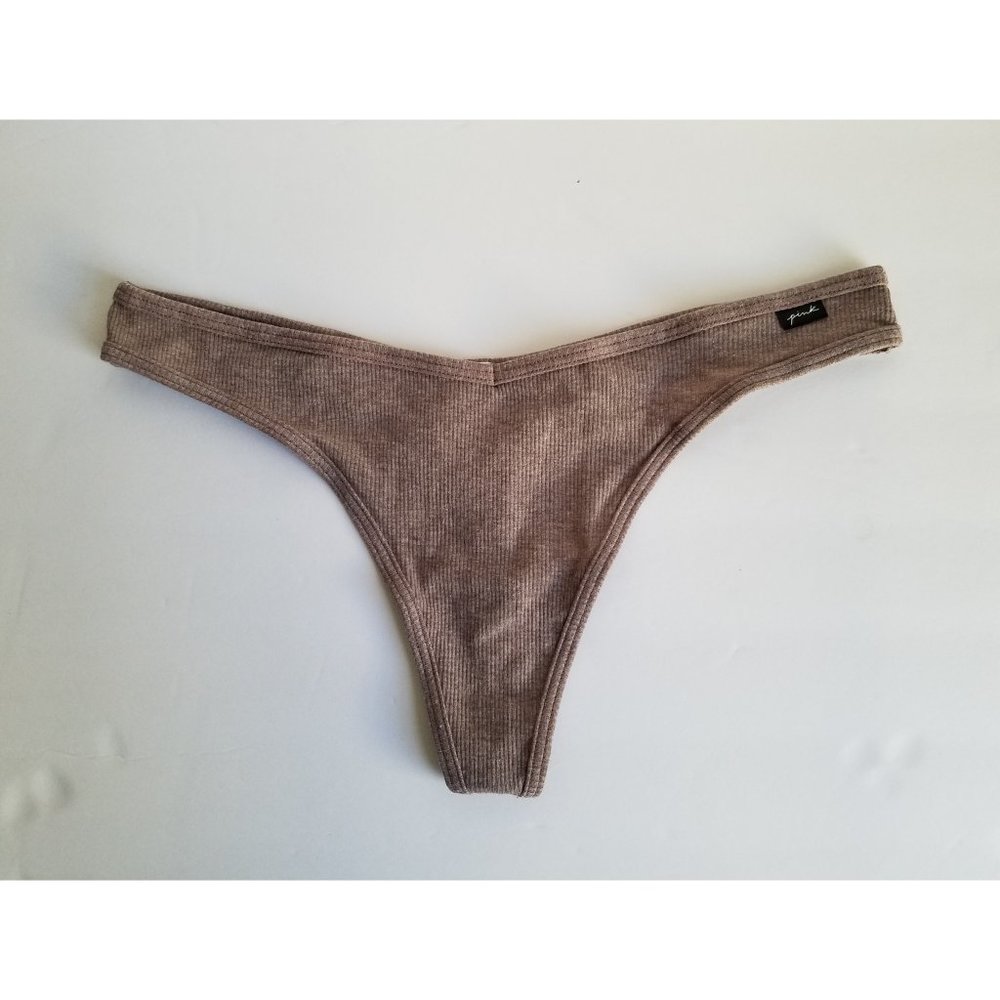 Victoria Secret Cotton Ribbed Thong Size Large